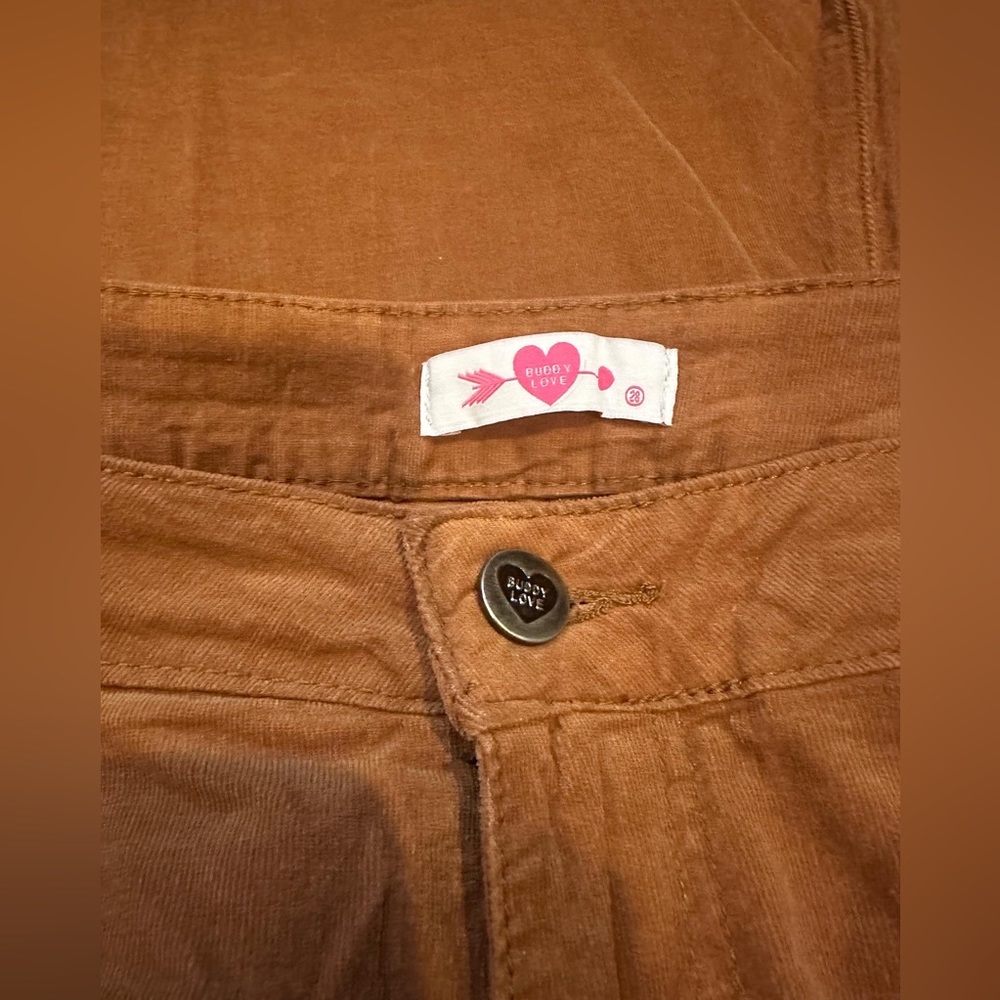 Buddy Love Tan/ Tobacco Moonshine Corduroy Flared Jeans • size 28 - Picture 4 of 6
